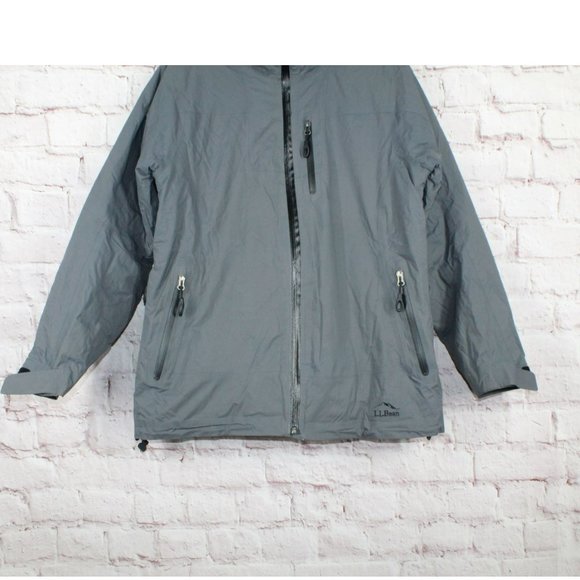 LL Bean Gray Winter Warm Down Parka Ski Hooded Jacket Size M Reg - Picture 2 of 9